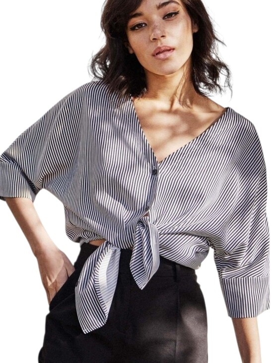 VETTA Tops - Vetta Capsule The Boyfriend Shirt Tencel Stripes Womens Small Minimalist